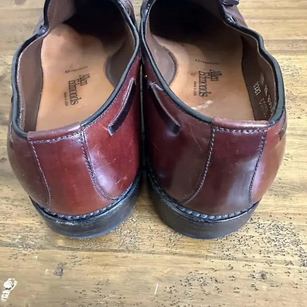 Allen Edmonds Grayson Tassel Loafer Dress Shoes Mens 9 Burgundy